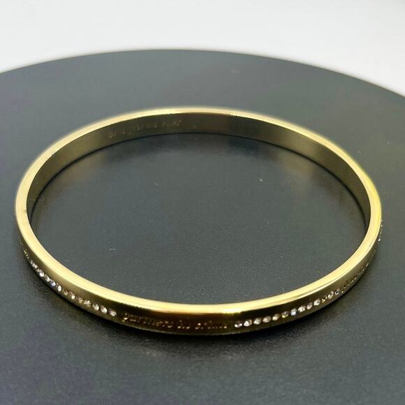 Kate Spade New York Idiom Friendship Gold Plated Bangle Bracelet - Picture 1 of 10